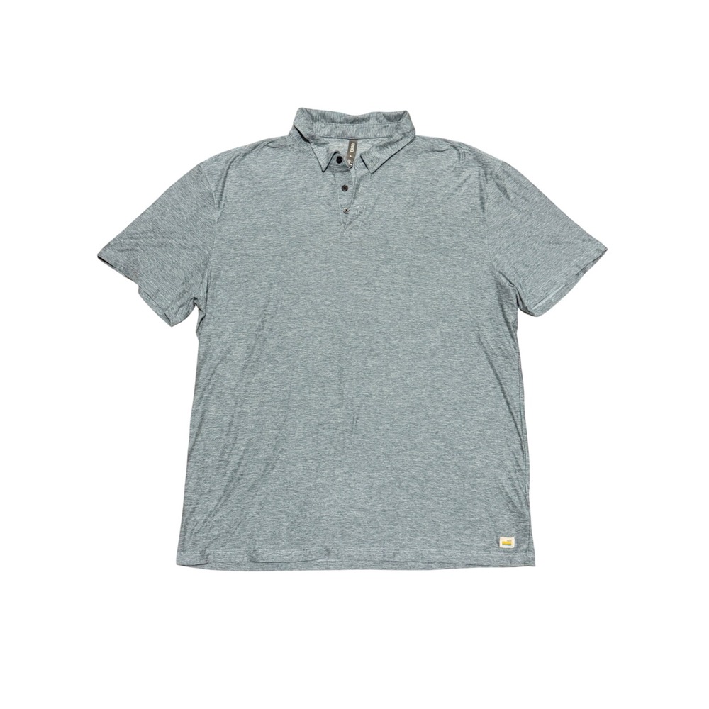 Vuori Strato Tech Polo Mens XL Blue Gray Heather Short Sleeve Stretch V188
